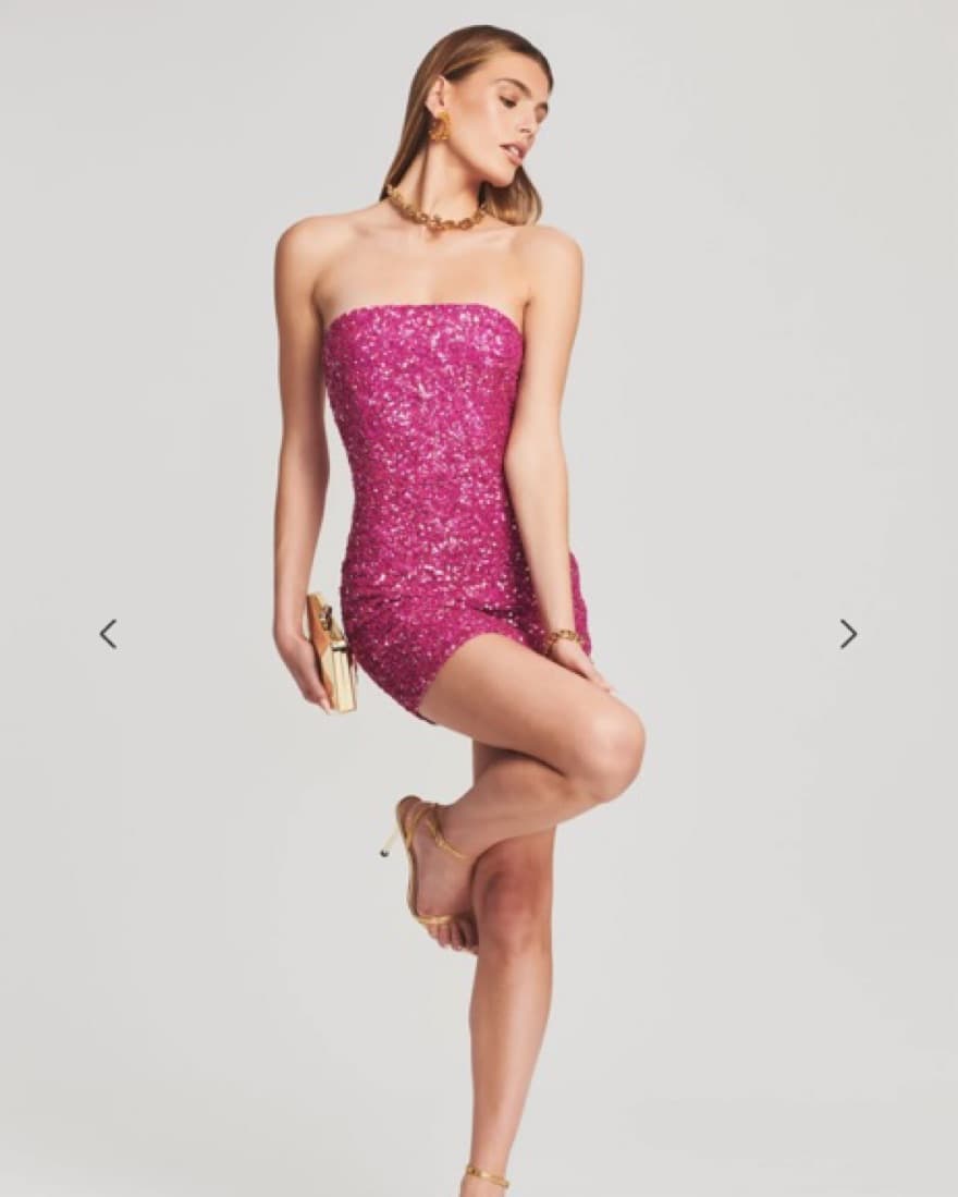 Retrofete Fuschia Rose Sequin Dress XS - Image 4