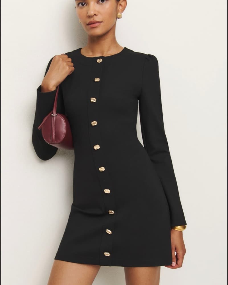 Chic Black Button-Up Dress - Image 2