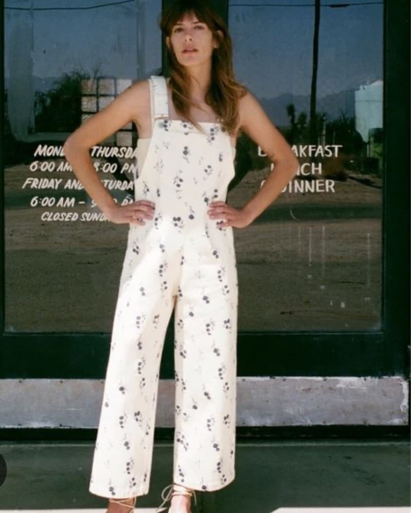 Zara Floral Denim Overalls - Rare!! - Image 3