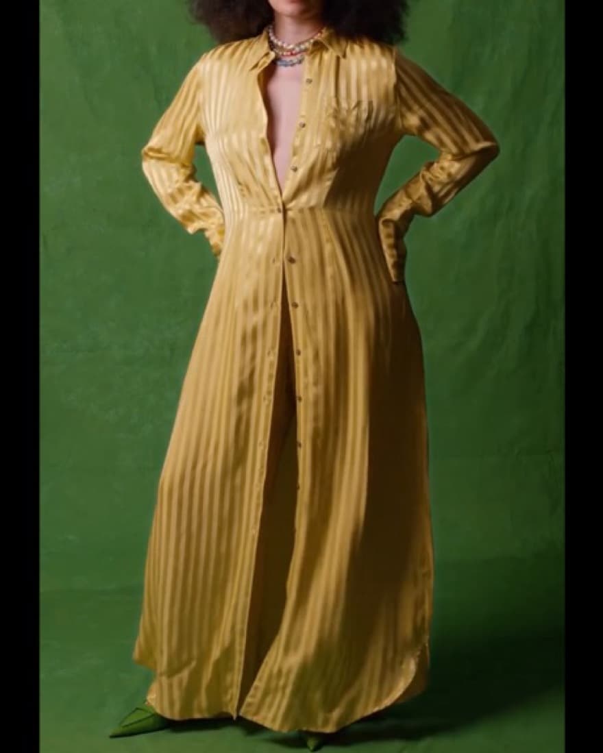 Kai Collective Renua Silky Shirt Dress - Image 1