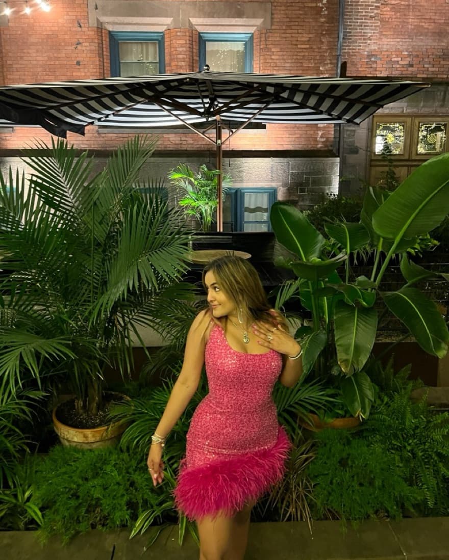 Feather Sequin Party Dress - Image 6
