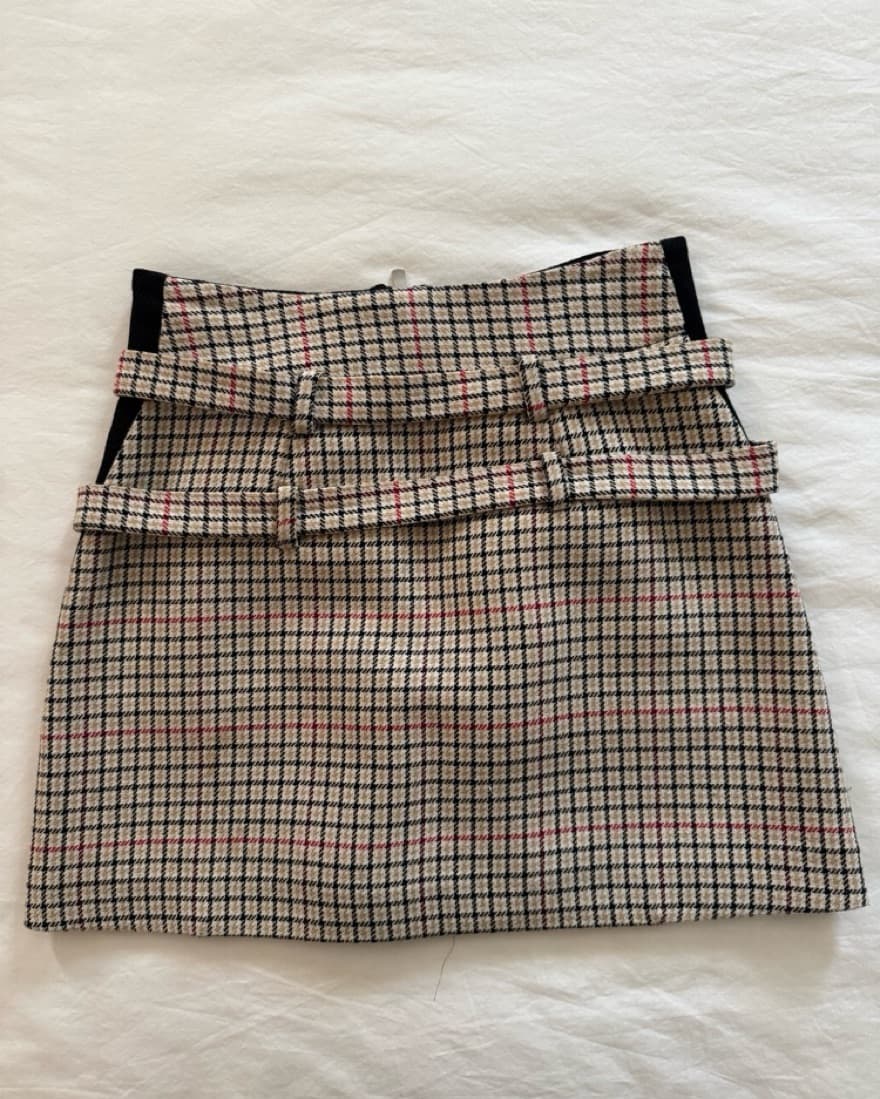 Maje Belted Plaid Skirt - Image 3