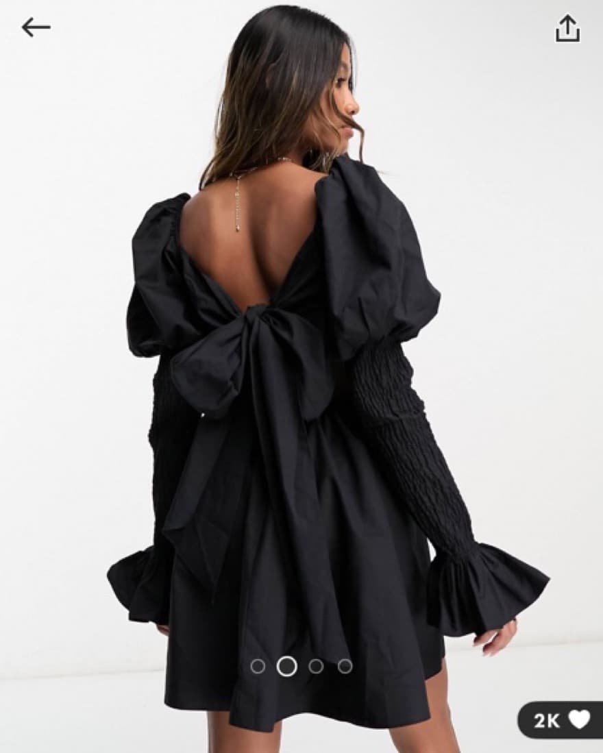 Poplin Shirred Sleeve Mini Dress - Image 2
