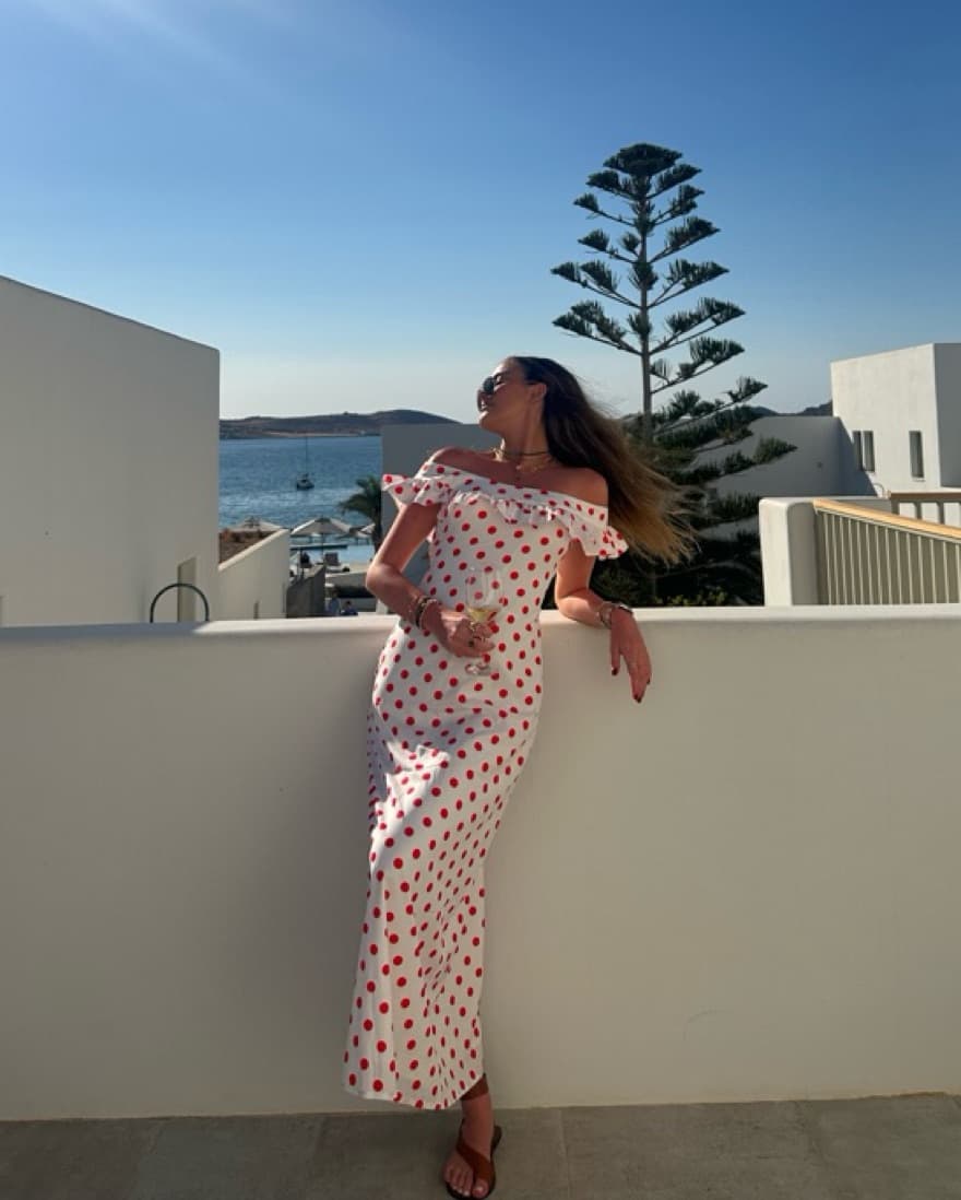 Polkda Dot Maxi Dress   - Image 1