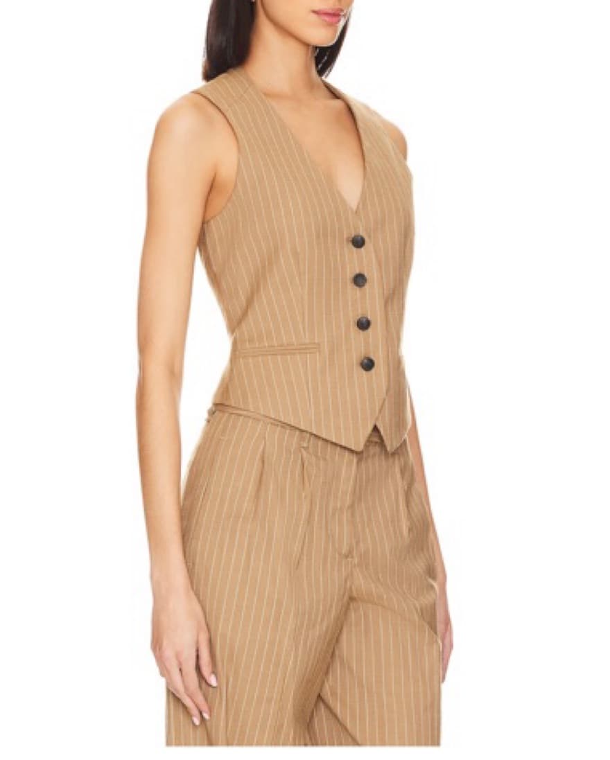 Rag & Bone Nude Pinstripe Vest  - Image 2