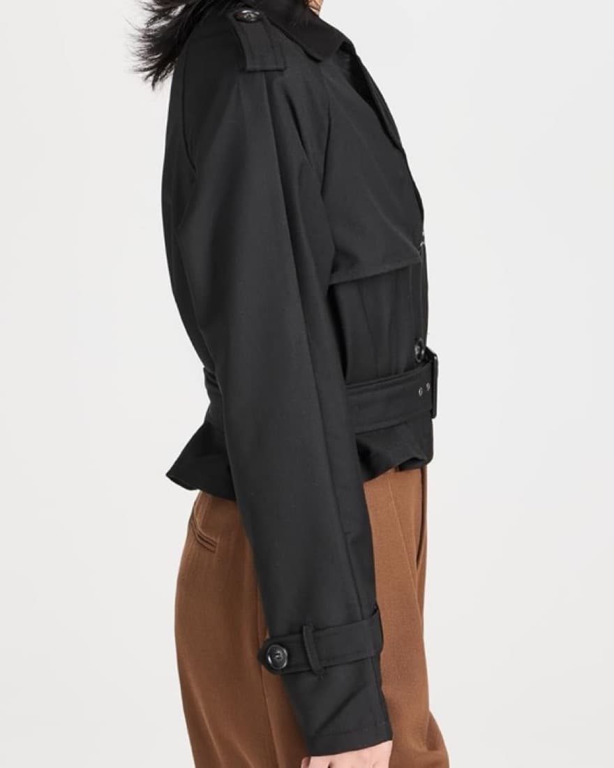 Black Cropped Trench  - Image 2