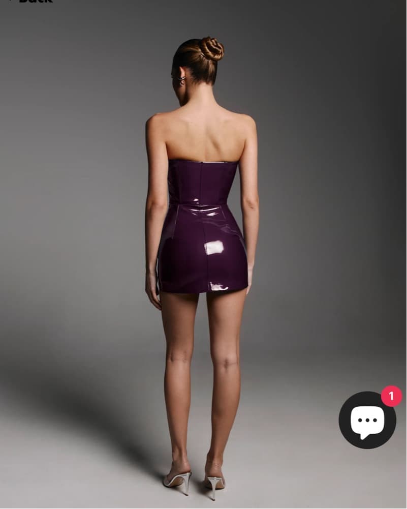 Cultnaked Killa jumpsuit in Plum Patent - Image 2