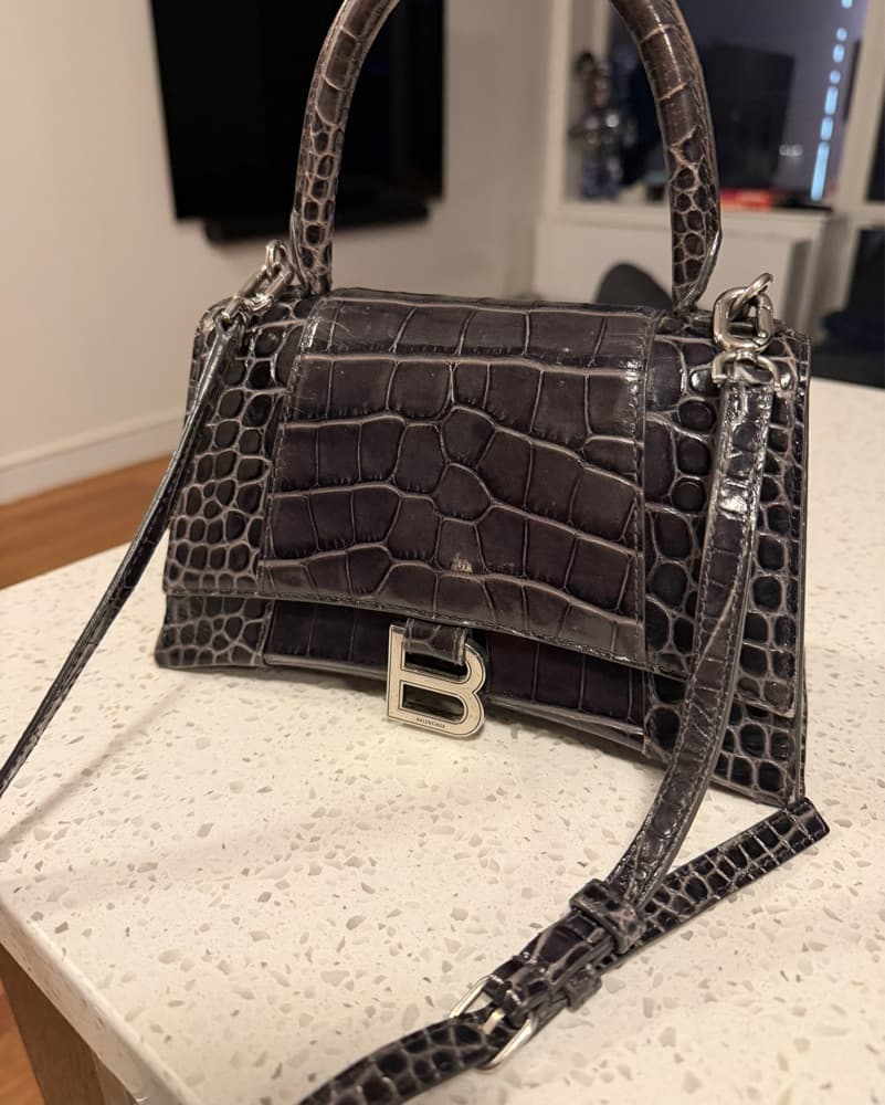 Balenciaga Croc Embossed Hourglass Bag - Image 1