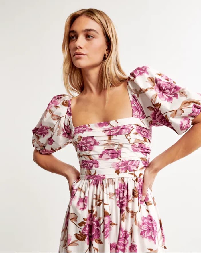  Emerson Poplin Puff Sleeve Midi Dress - Image 6