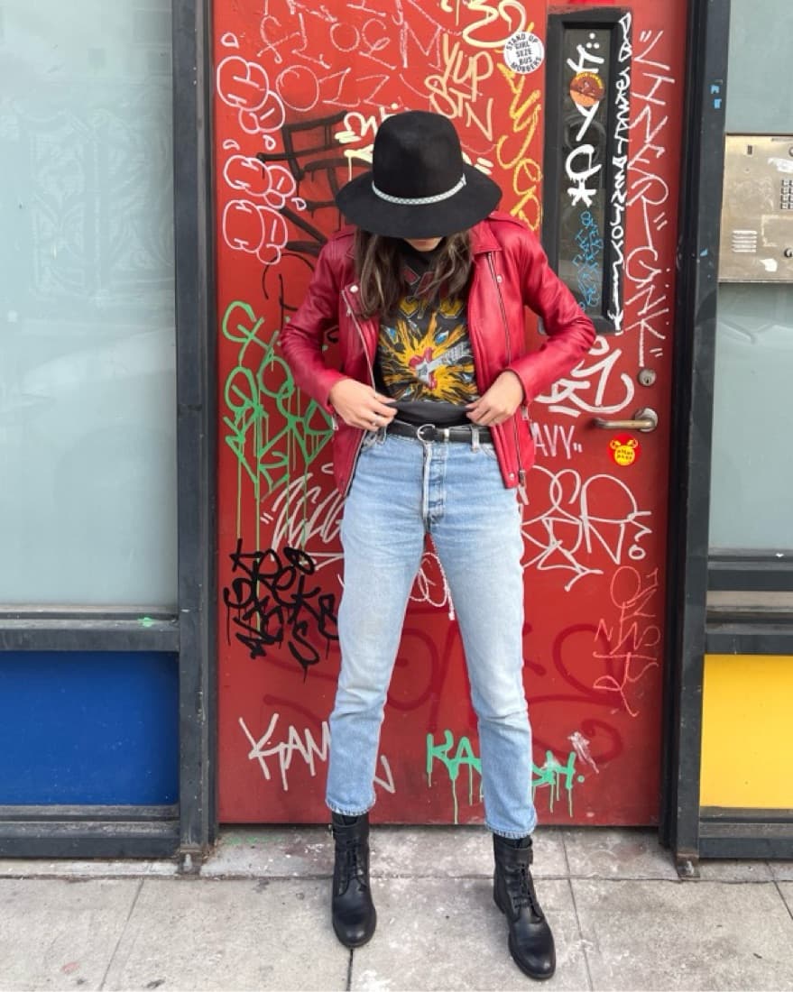 Red Leather Jacket - Image 1