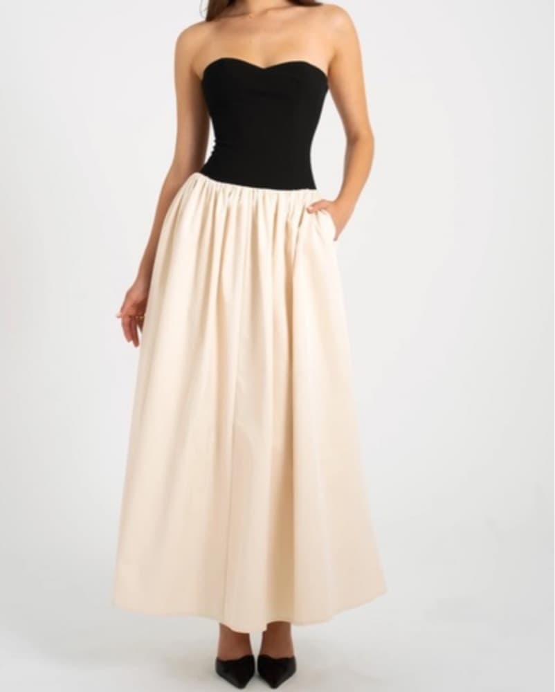 Two tone drop waist dress - Image 3