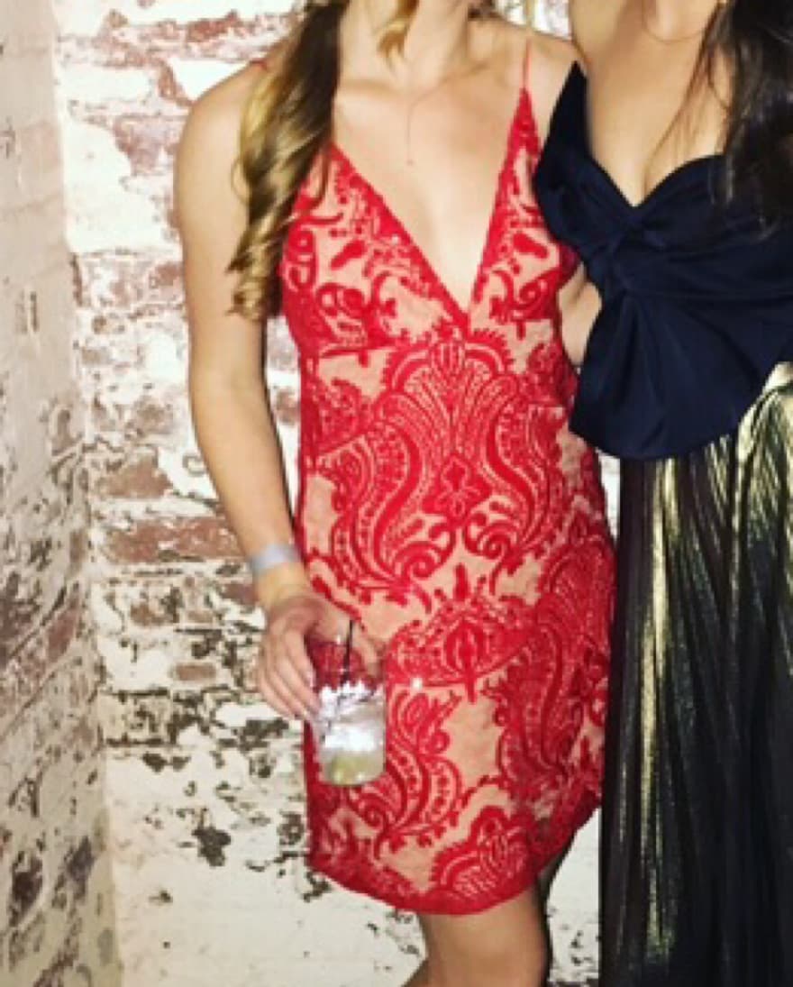 Free People Red Sparkle Dress - Image 3