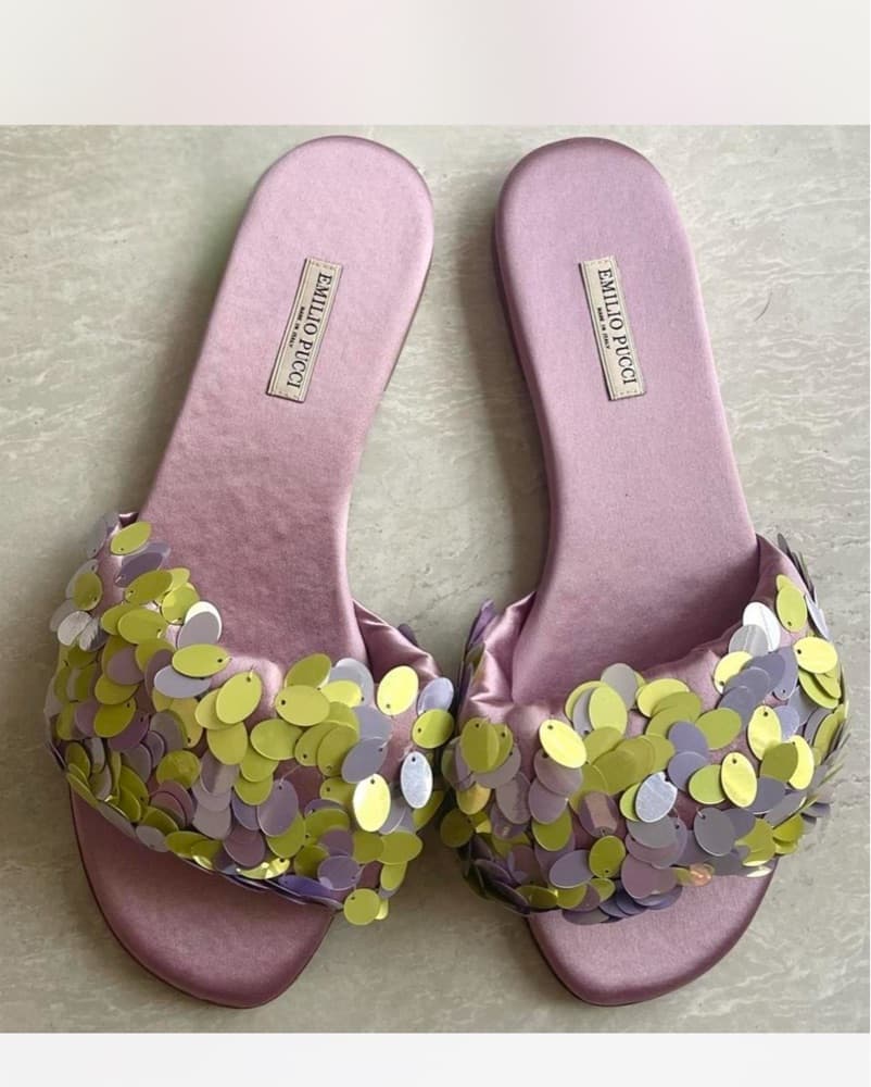 Emilio Pucci Sequin Embellished Sandals - Image 1