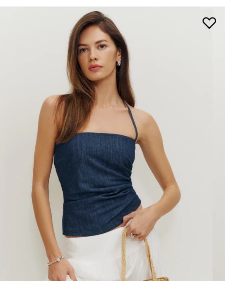 Denim Halter Top - Image 1