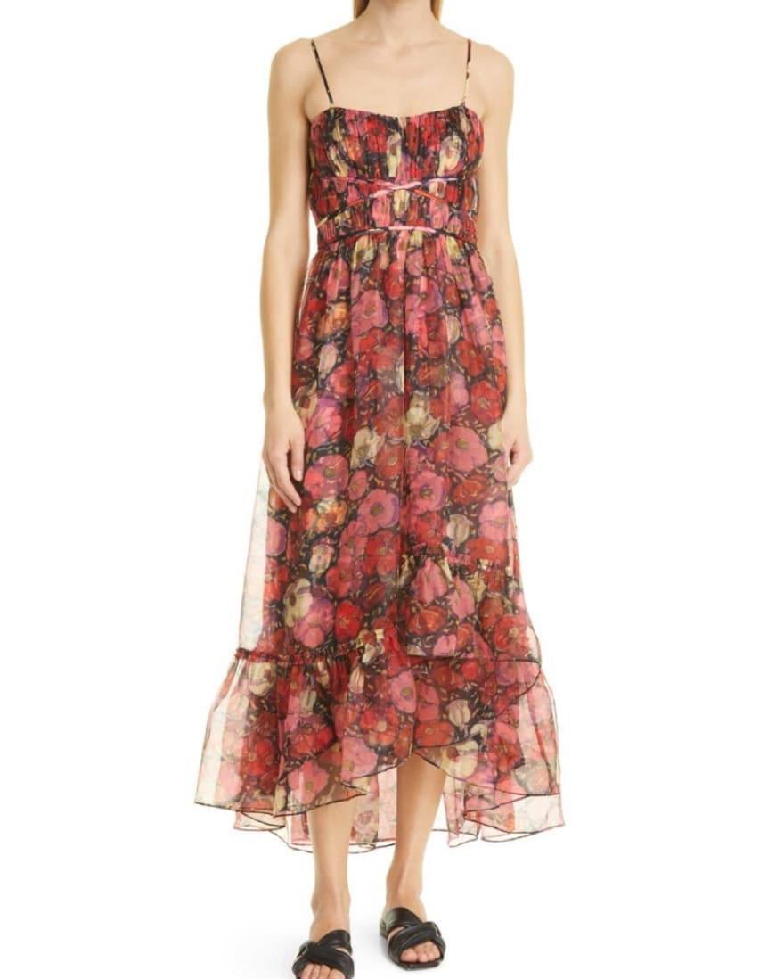 Cinq A Sept Floral Silk Chiffon Dress - Image 1