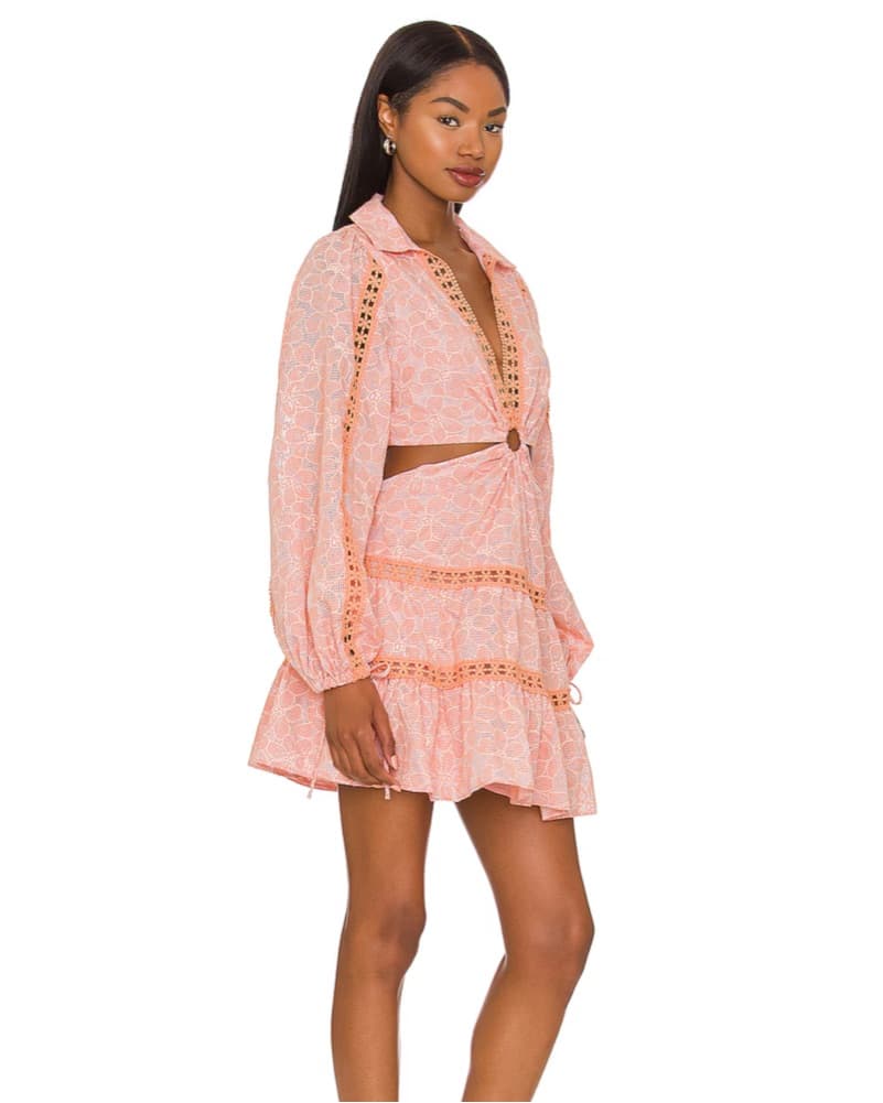 Celina Mini Dress in Peach Whip - Image 2