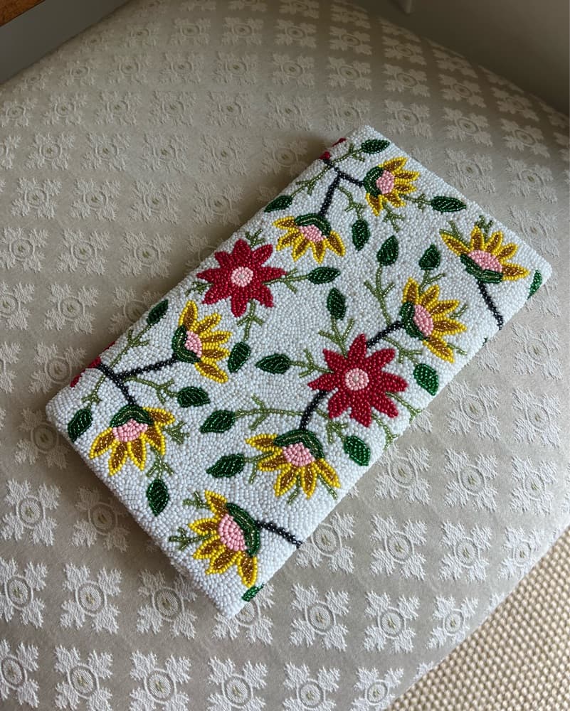 Floral Beaded Clutch Purse - Image 2