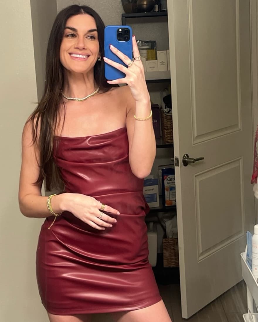 Burgundy Nookie Leona Faux Leather Dress - Image 4