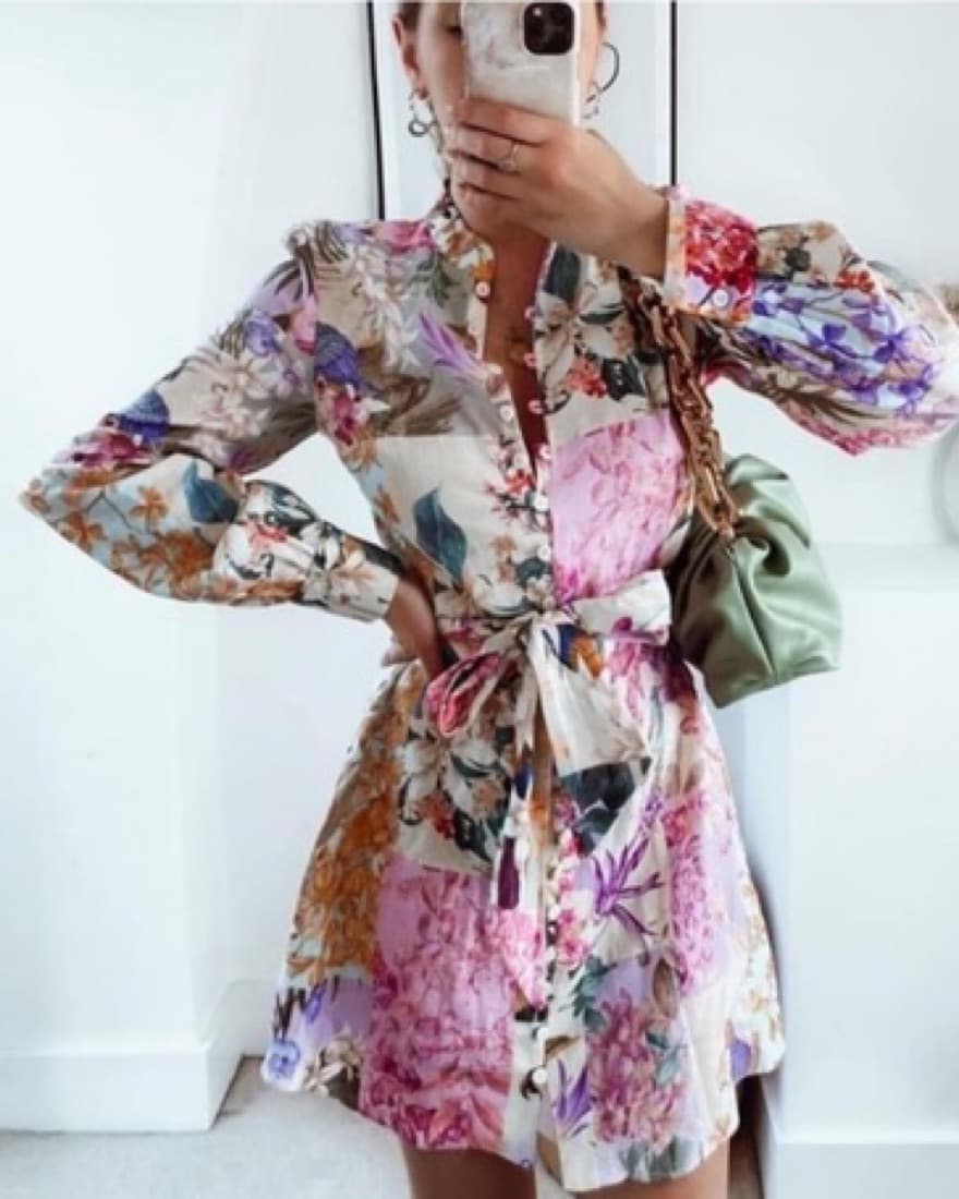 Zara Floral Patchwork Dress - Image 2