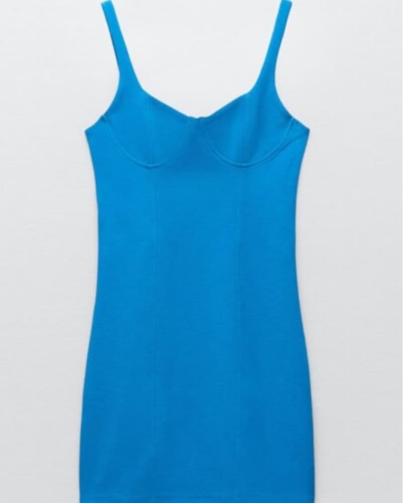 Zara Blue Bodycon Dress - Image 5