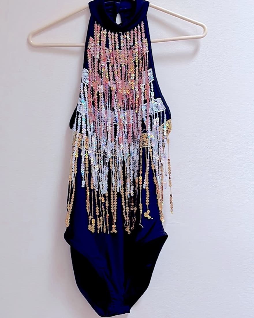 Sequin Fringe High Neck Body suit - Image 4