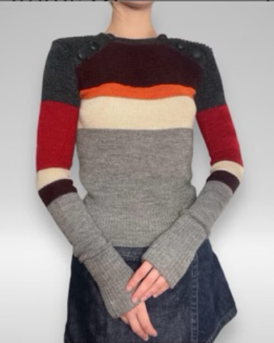 Colorblock Crewneck Knit Sweater - Image 2