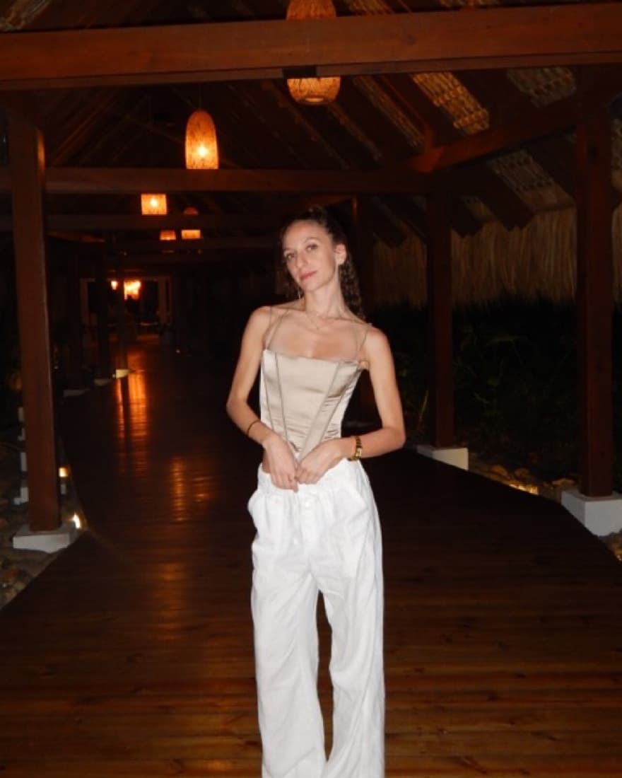 House of CB Satin Silver Corset Top - Image 4