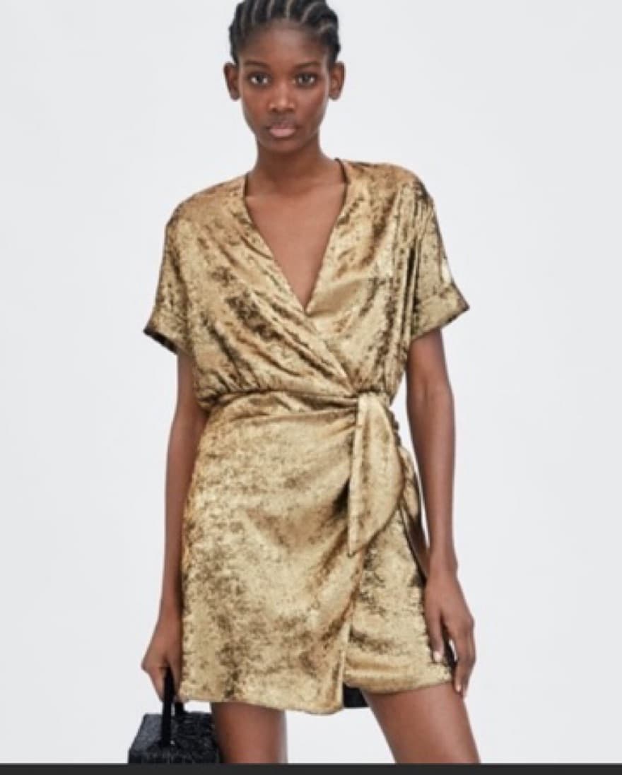 Gold Wrap Dress - Image 1