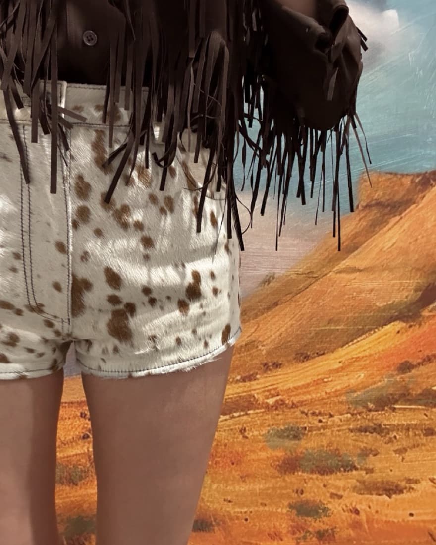Nasty Gal Cowhide Calf Hair Shorts - Image 3