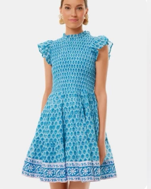 Oliphant smocked mini ruffle dress  - Image 1