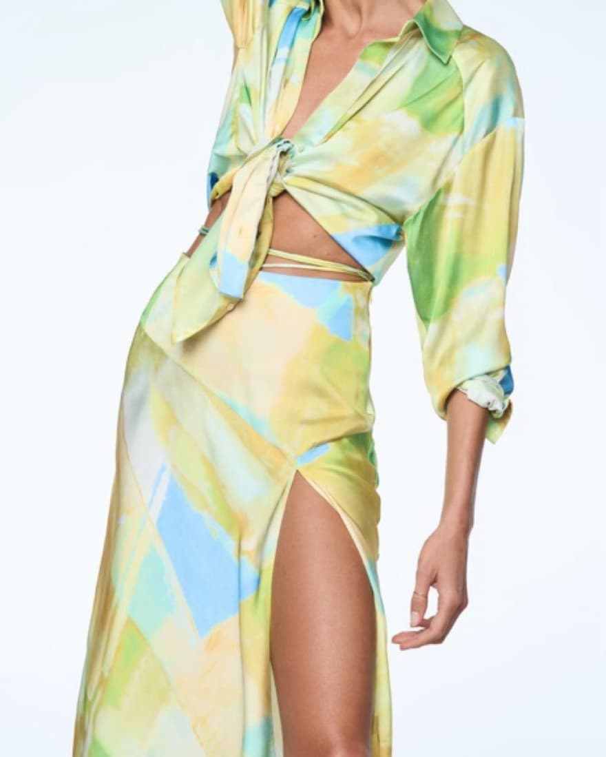 Silk High Slit Maxi Skirt  - Image 3