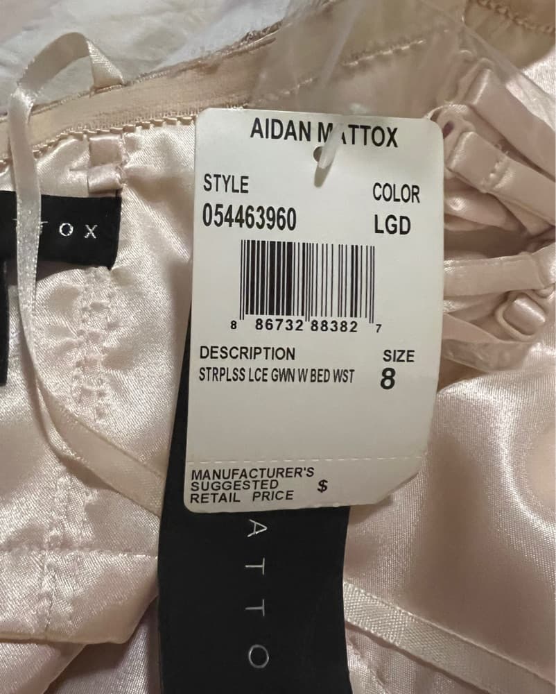 Aidan Mattow champagne gown - Image 4