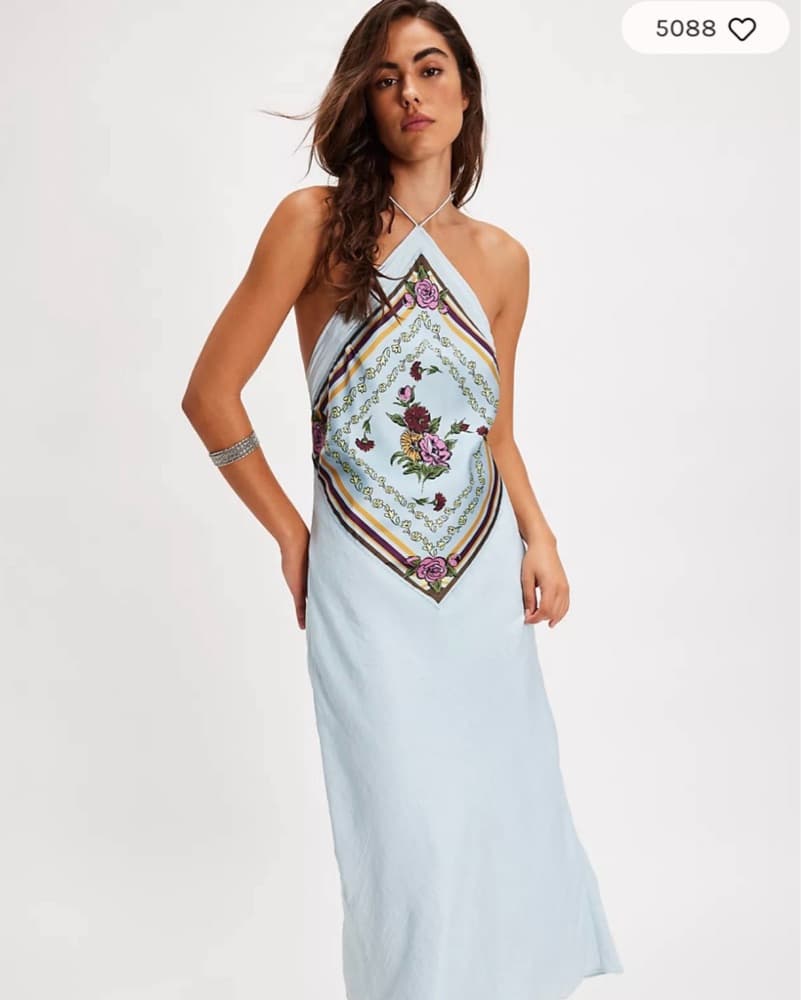 Floral Halter Maxi Dress - Image 1