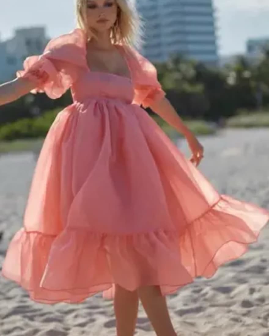 The Cosmo French Puff Dress - Image 3