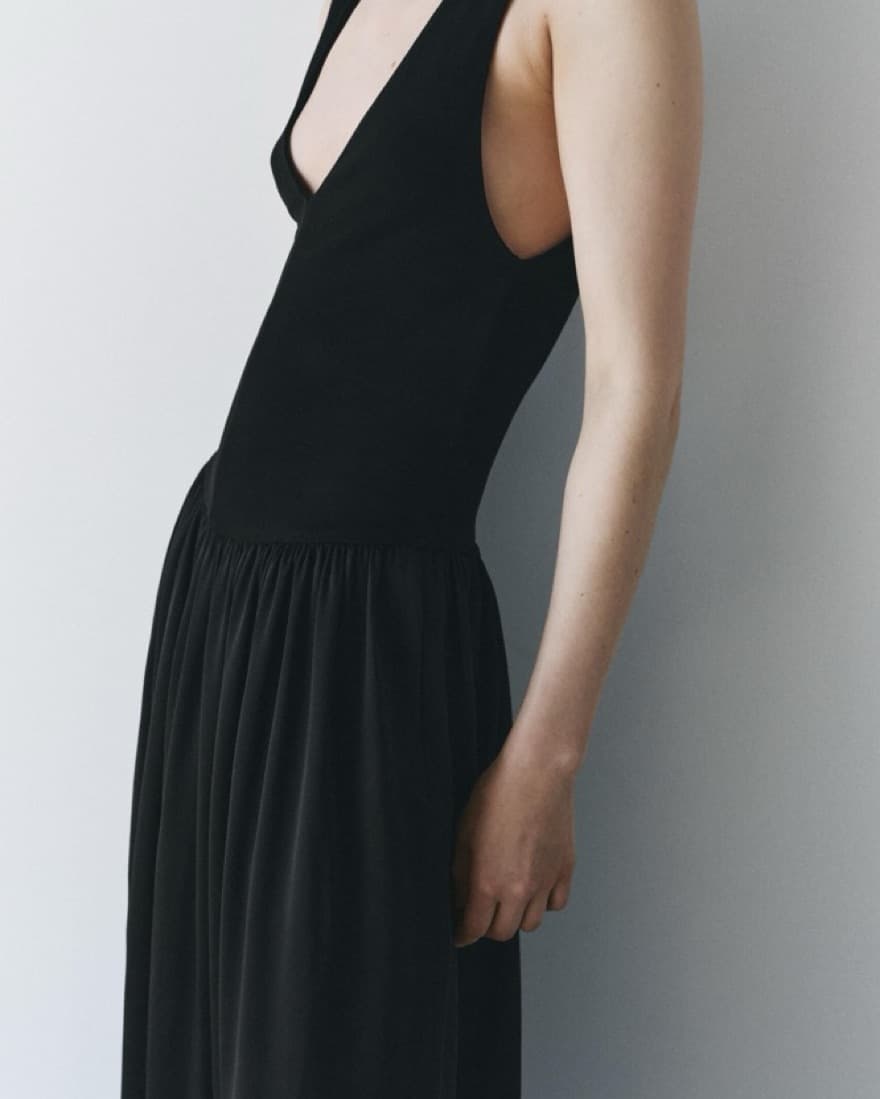 Black Zara ZW Collection Midi Dress - Image 2