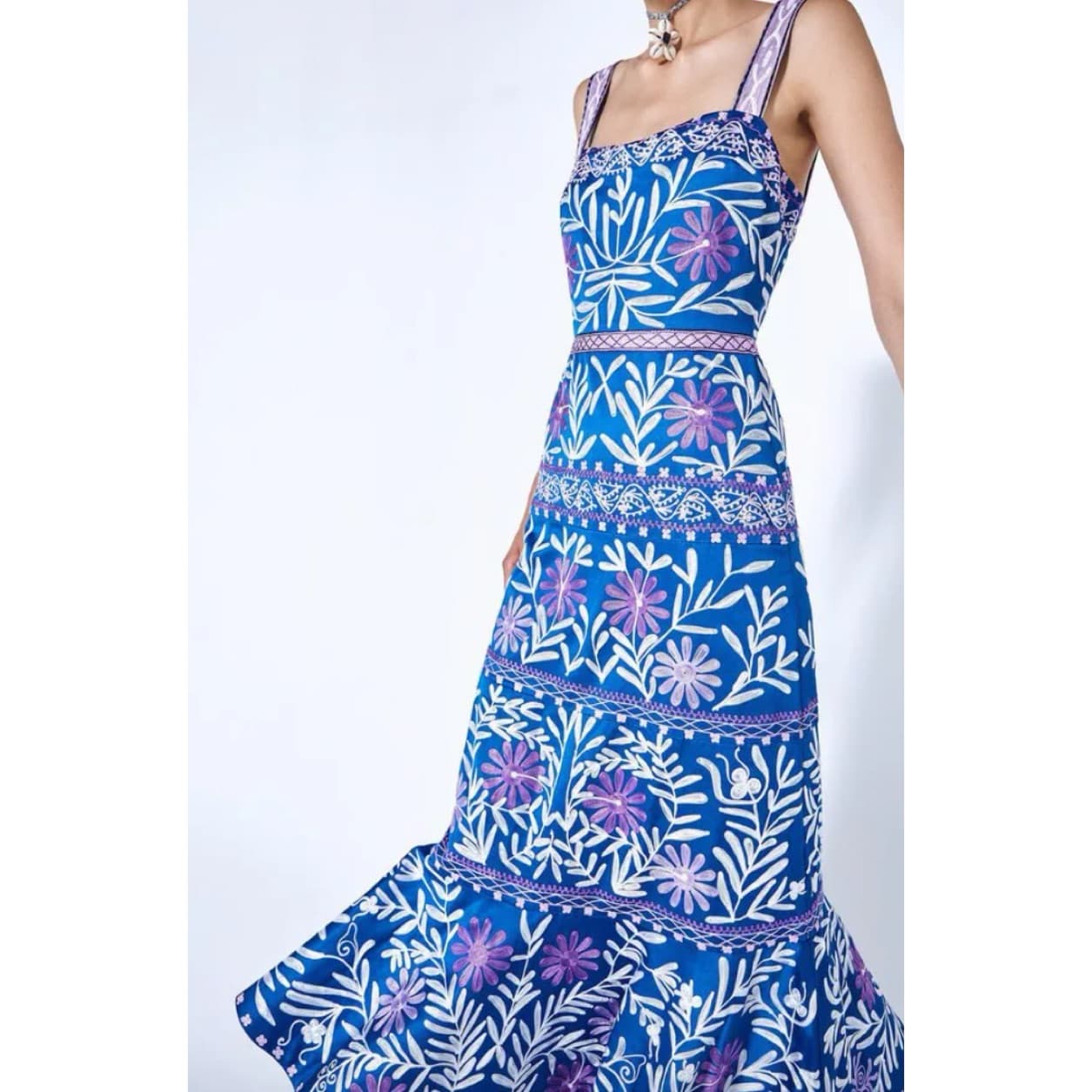 Alexis Alora Embroidered Blue Midi Sz S - Image 3