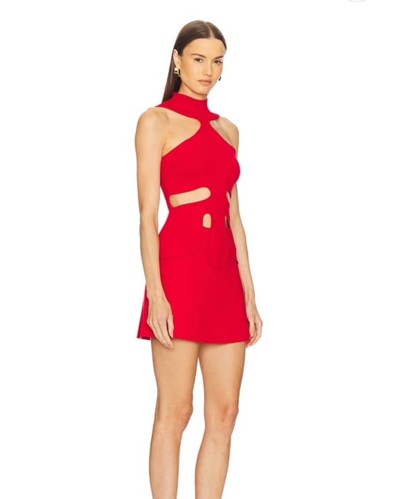 Cult Gaia Red Lillie Knit Dress - Image 4