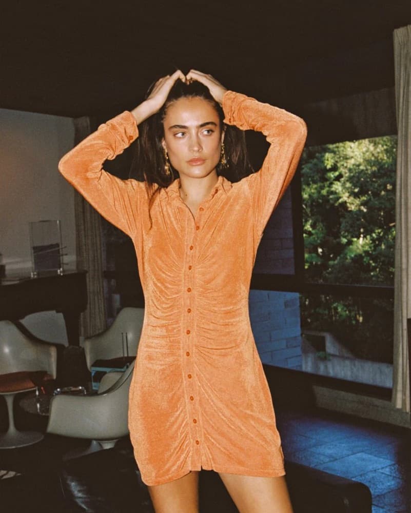 With Jean orange mini dress - Image 4