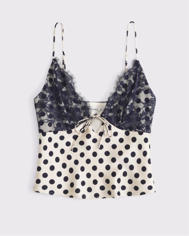 Polka Dot Lace Trim Cami - Image 3