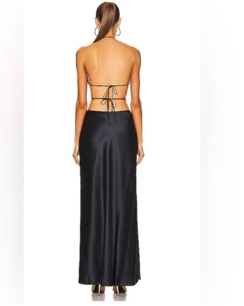 Cult Gaia Colette Silk Black Gown XS  - Image 4