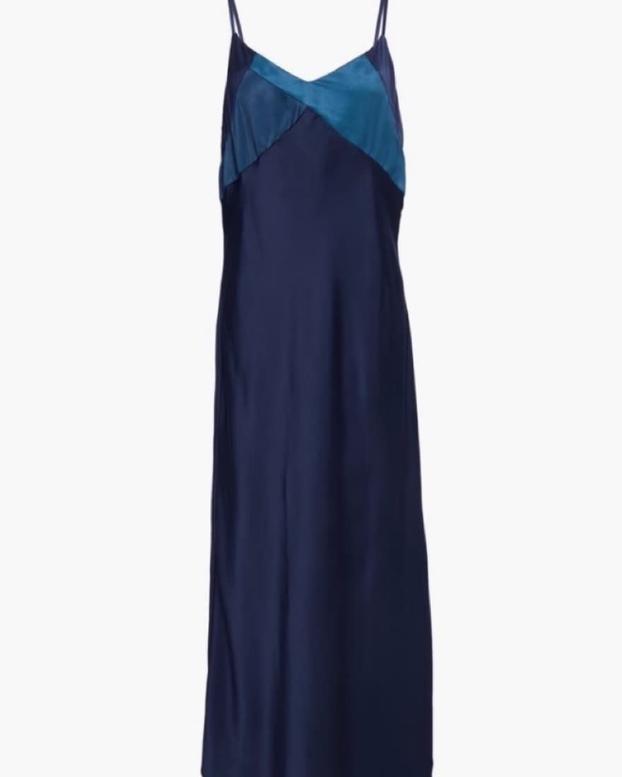 BA&SH Satin Blue And Green Dress  - Image 1