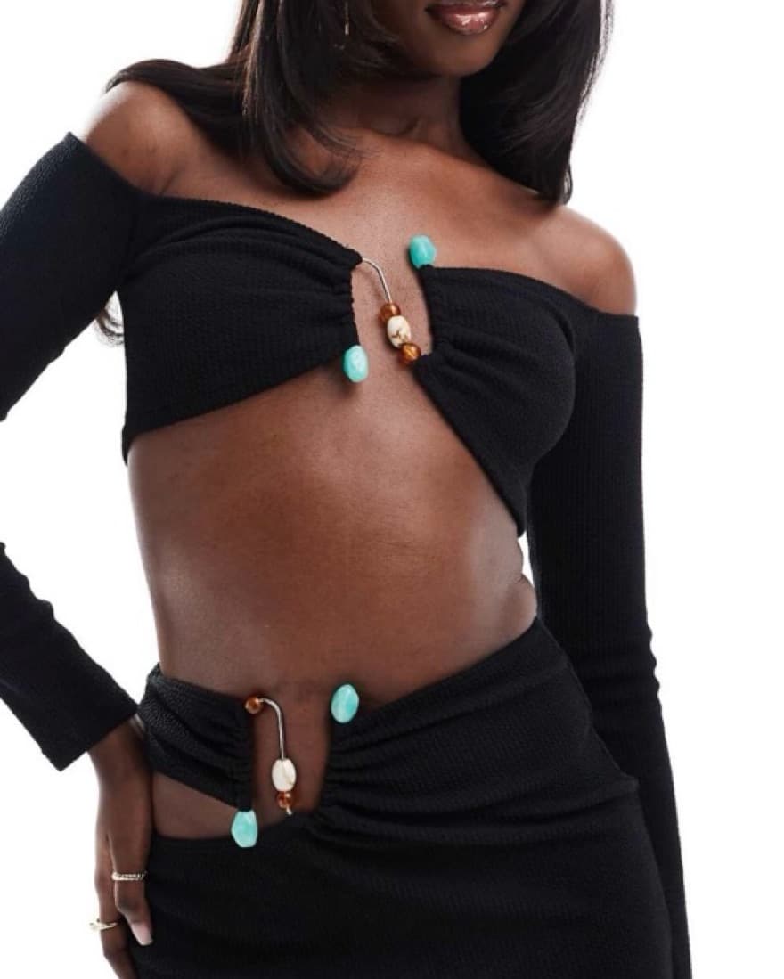 Gem Detail Off The Shoulder Crop - Image 1