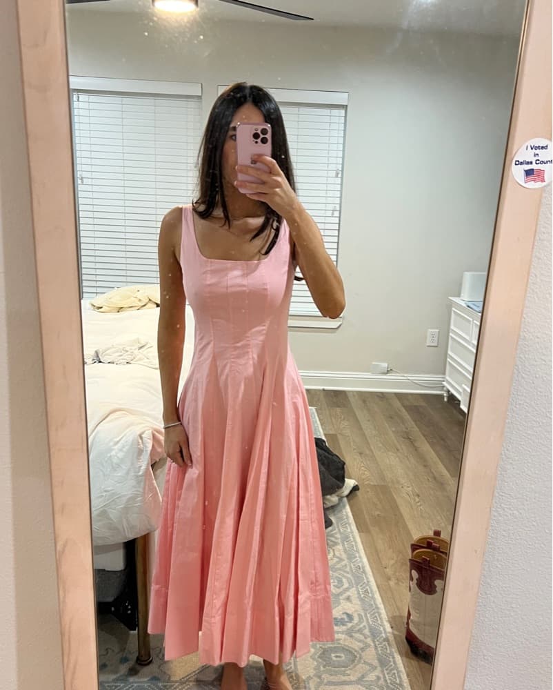 Staud Wells Midi Dress In Pink  - Image 2