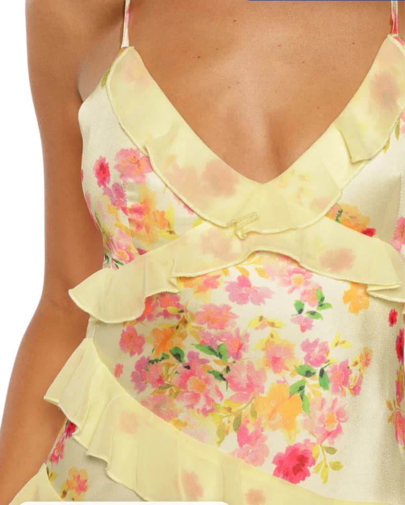 Vibrant Floral Ruffle Maxi Dress - Image 3