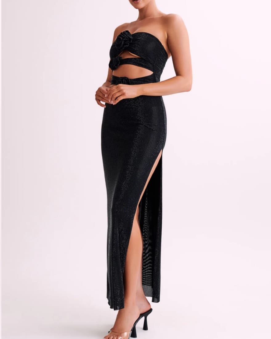 Black Embellished Meshki Stassie Dress - Image 2