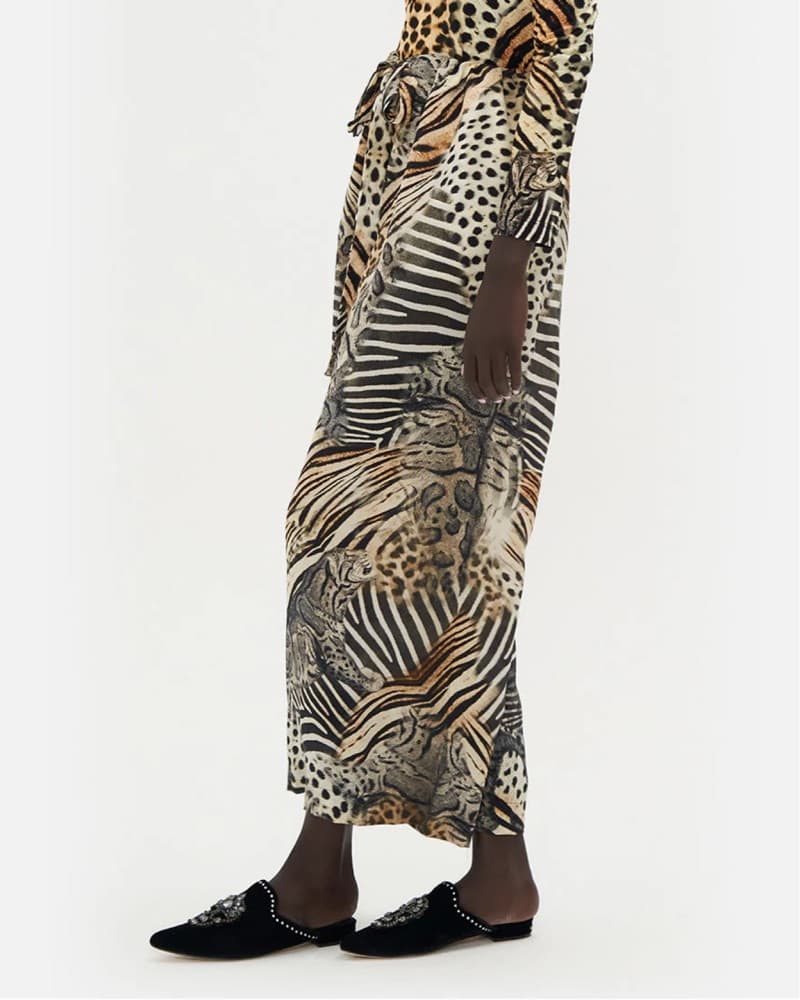 Camilla Animal Print Silk Pants - Image 4
