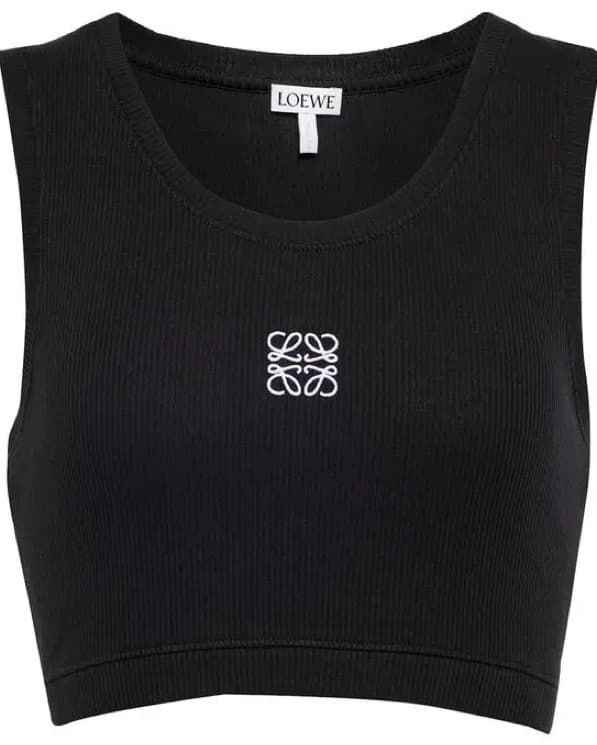 Loewe Ribbed Cropped Tank Top - Image 1