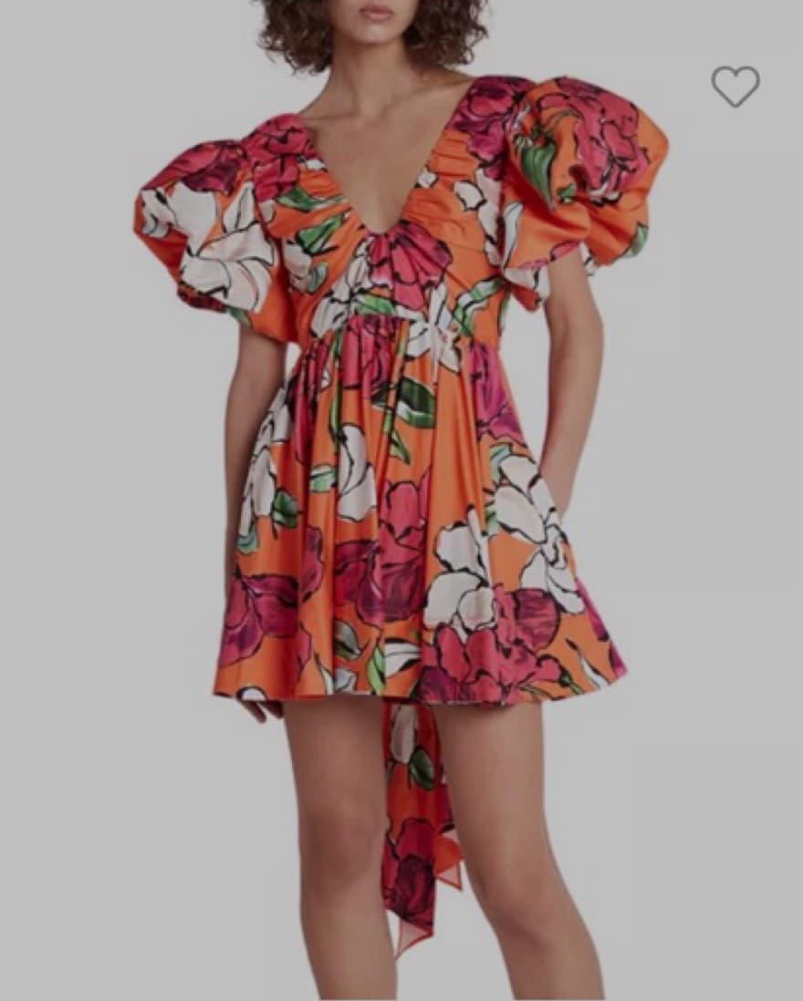 Aje Gretta Floral Orange Fuschia Dress - Image 2