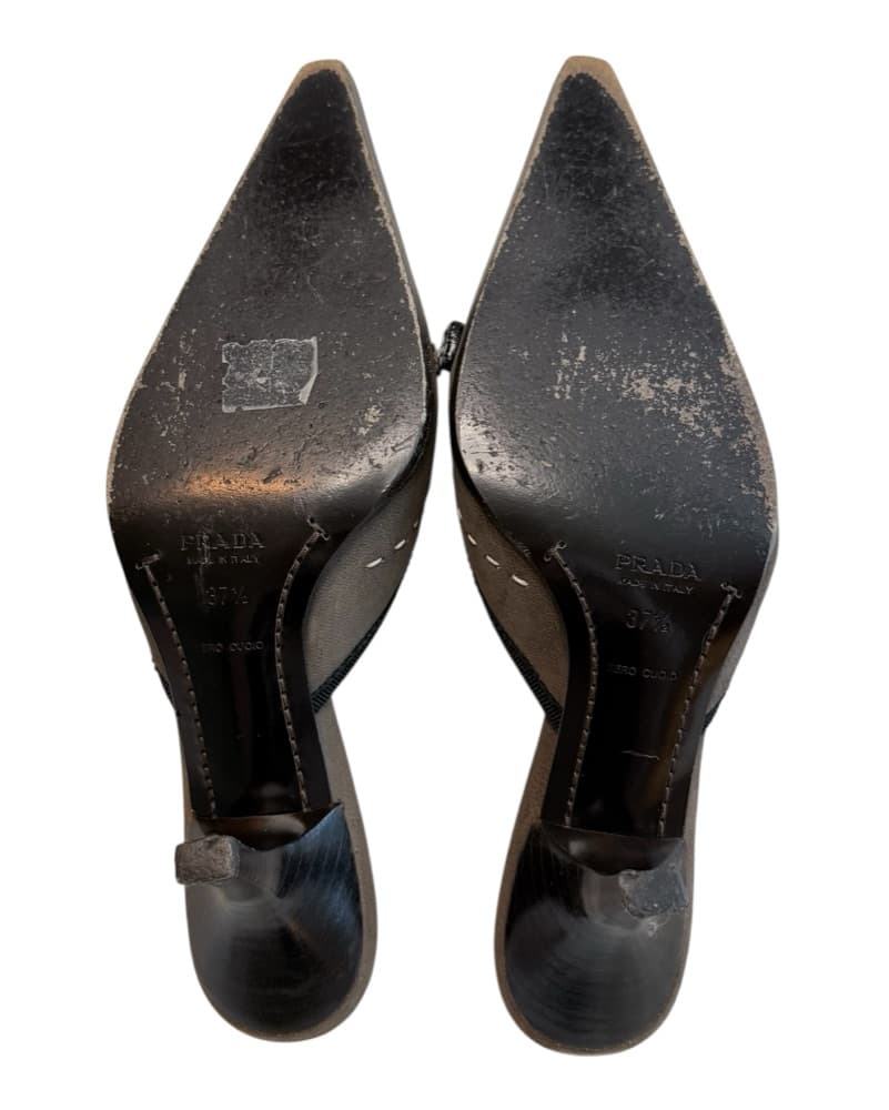 Vintage 2000s Prada Kitten Heel Mules  - Image 4