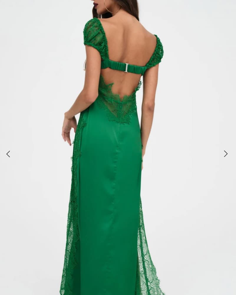 Captivating Green Lace Maxi Dress - Image 2